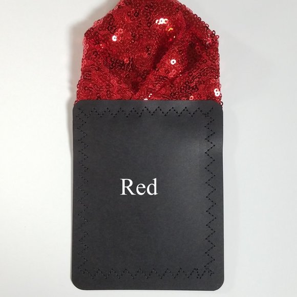 Men's Sequin Pre-Folded Pocket Square Insert - Red - Picture 4 of 8